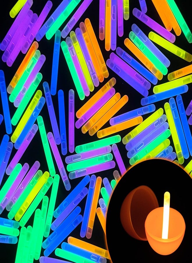 POPGIFTU 120 Mini Glow Sticks Bulk (1.96"), 6 Bright Colors - Glow-in-the-Dark Small Sticks for Easter Eggs, Basket Stuffers, Party Favors, Neon Parties, Weddings, Halloween, Classroom Prizes - Image 1